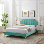 Lit Queen plateforme en velours Gris clair / Rose / Bleu marine / Menthe / Rose poudré / Blanc / Bleu sarcelle / Anthracite – 1 personne