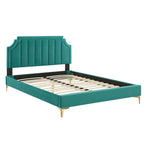 Lit Queen plateforme en velours Gris clair / Rose / Bleu marine / Menthe / Rose poudré / Blanc / Bleu sarcelle / Anthracite – 1 personne