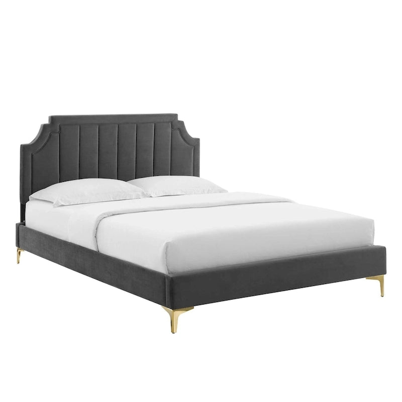 Lit Queen plateforme en velours Gris clair / Rose / Bleu marine / Menthe / Rose poudré / Blanc / Bleu sarcelle / Anthracite – 1 personne