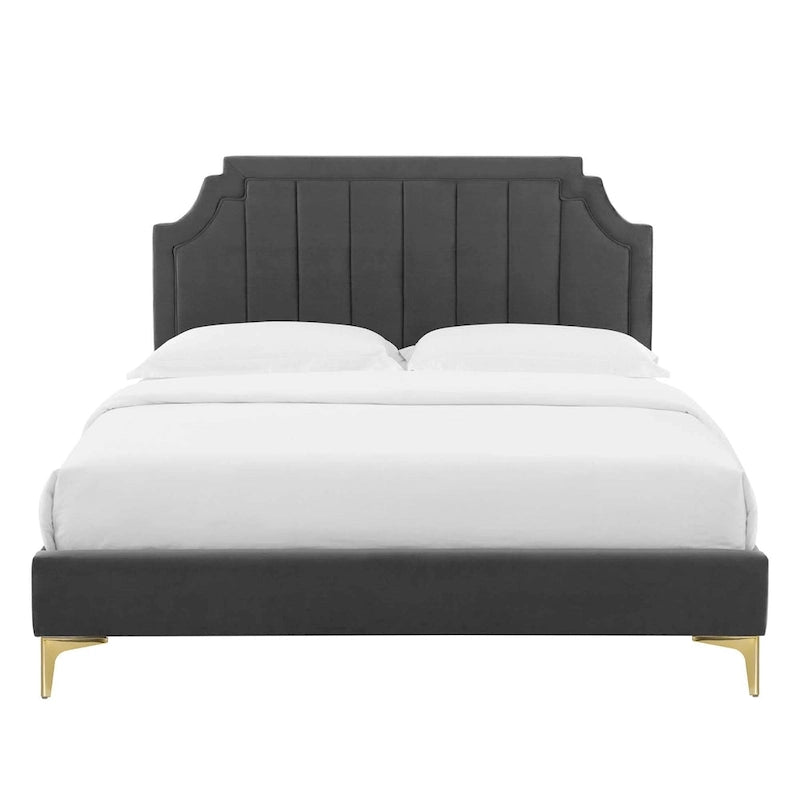 Lit Queen plateforme en velours Gris clair / Rose / Bleu marine / Menthe / Rose poudré / Blanc / Bleu sarcelle / Anthracite – 1 personne