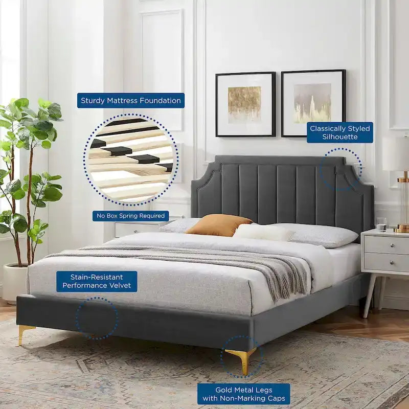 Lit Queen plateforme en velours Gris clair / Rose / Bleu marine / Menthe / Rose poudré / Blanc / Bleu sarcelle / Anthracite – 1 personne