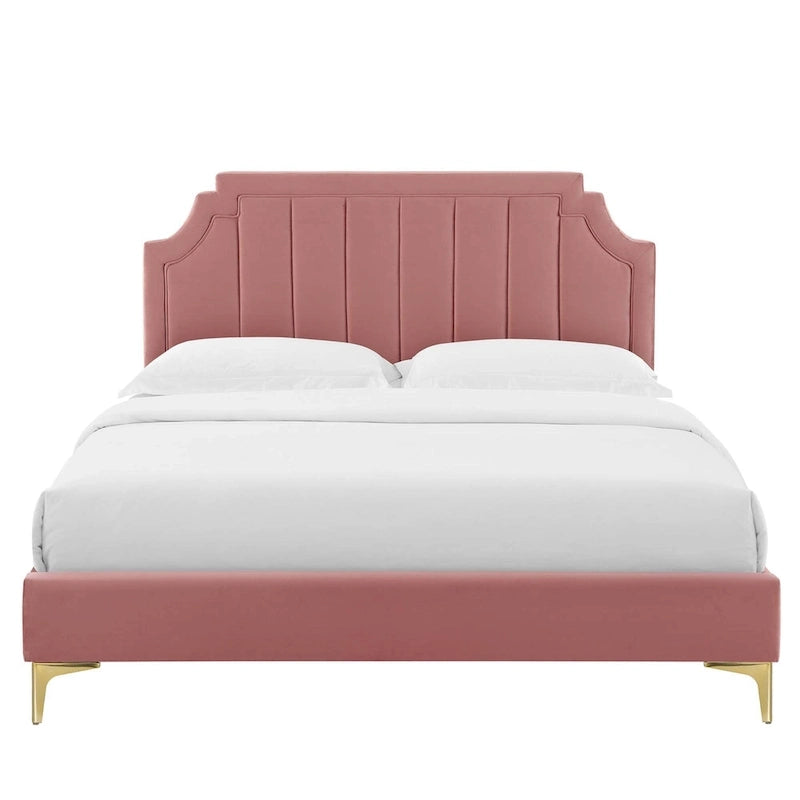 Lit Queen plateforme en velours Gris clair / Rose / Bleu marine / Menthe / Rose poudré / Blanc / Bleu sarcelle / Anthracite – 1 personne