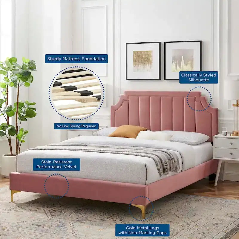 Lit Queen plateforme en velours Gris clair / Rose / Bleu marine / Menthe / Rose poudré / Blanc / Bleu sarcelle / Anthracite – 1 personne