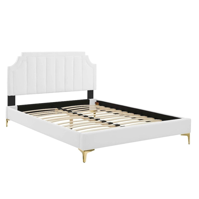 Lit Queen plateforme en velours Gris clair / Rose / Bleu marine / Menthe / Rose poudré / Blanc / Bleu sarcelle / Anthracite – 1 personne
