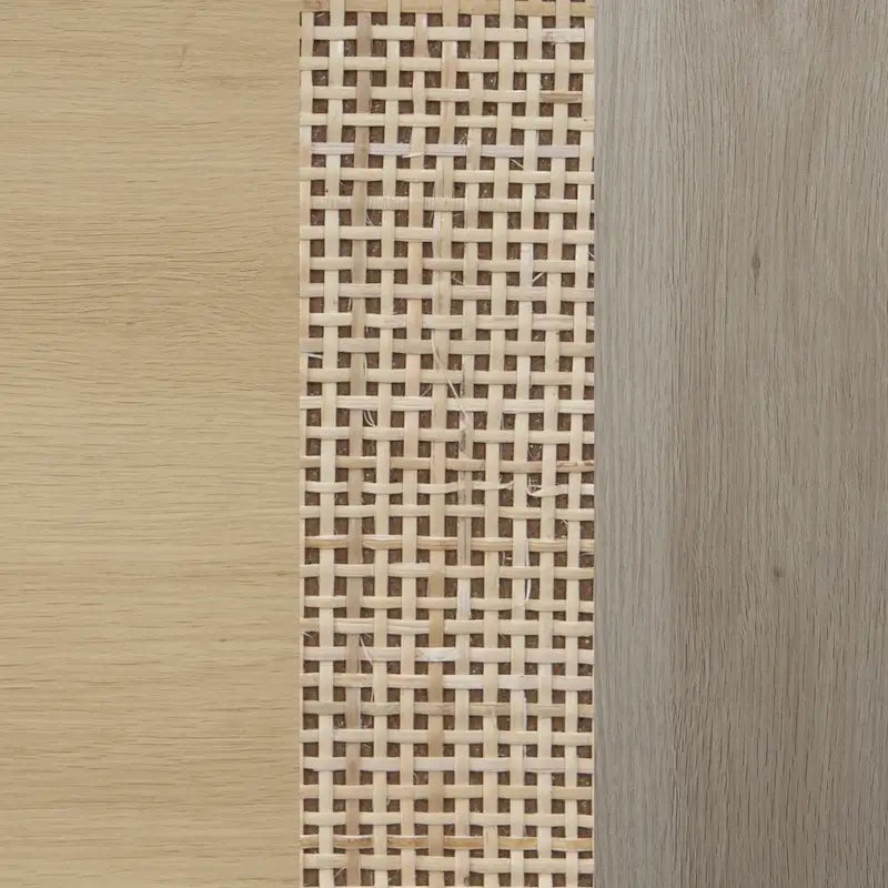 Meuble de rangement en rotin – Chêne clair et noir, pieds en métal, unitaire / lot de 2 à 4