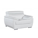 Fauteuil inclinable une place en cuir véritable blanc