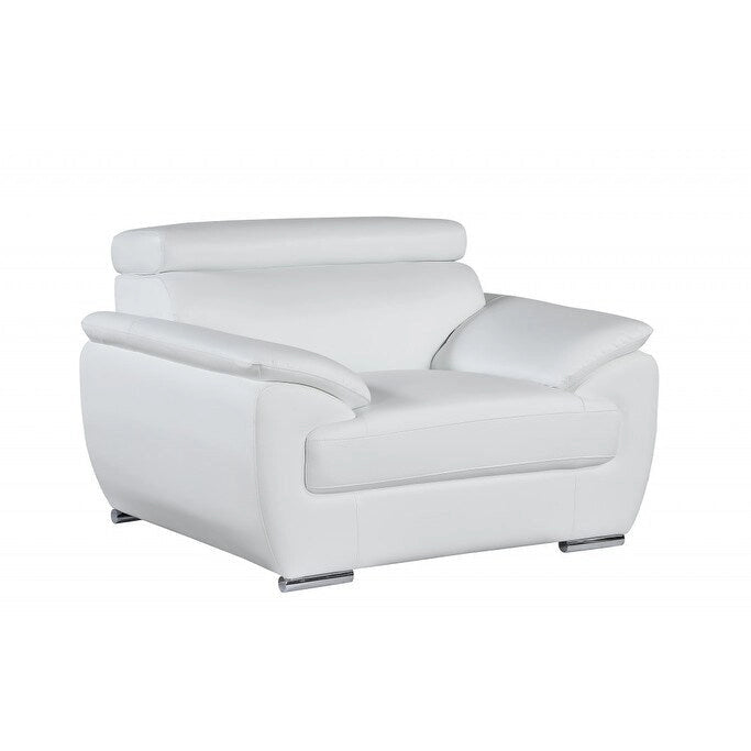 Fauteuil inclinable une place en cuir véritable blanc