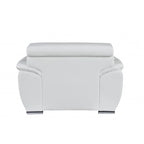 Fauteuil inclinable une place en cuir véritable blanc