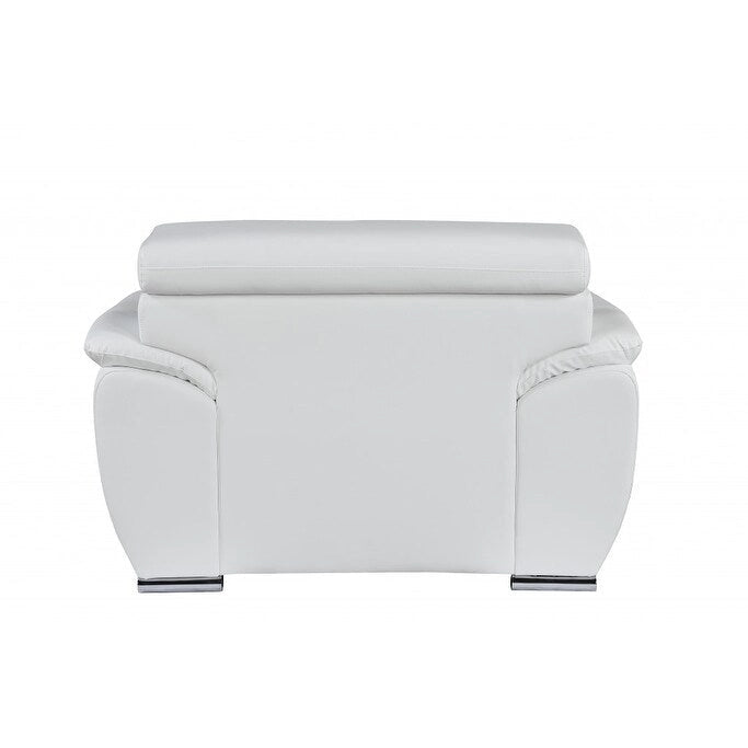 Fauteuil inclinable une place en cuir véritable blanc