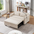 Canapé convertible 2 places bleu-gris / beige / gris