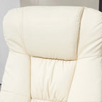 Fauteuil inclinable pivotant blanc crème avec ottoman, 1 place