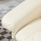 Fauteuil inclinable pivotant blanc crème avec ottoman, 1 place