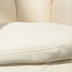 Fauteuil inclinable pivotant blanc crème avec ottoman, 1 place