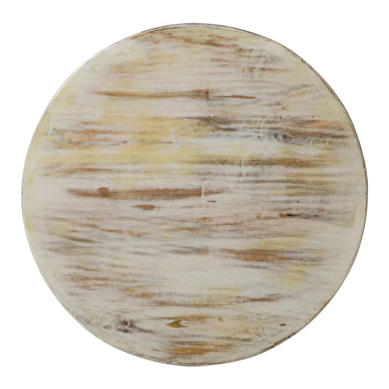 Table basse ronde de ferme, plateau en bois, 1 personne
