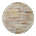 Table basse ronde de ferme, plateau en bois, 1 personne