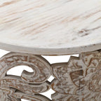 Table basse ronde de ferme, plateau en bois, 1 personne
