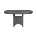 Table à manger en bois gris moyen avec rangement, 4 à 6 places
