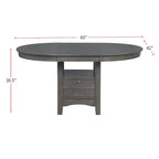 Table à manger en bois gris moyen avec rangement, 4 à 6 places