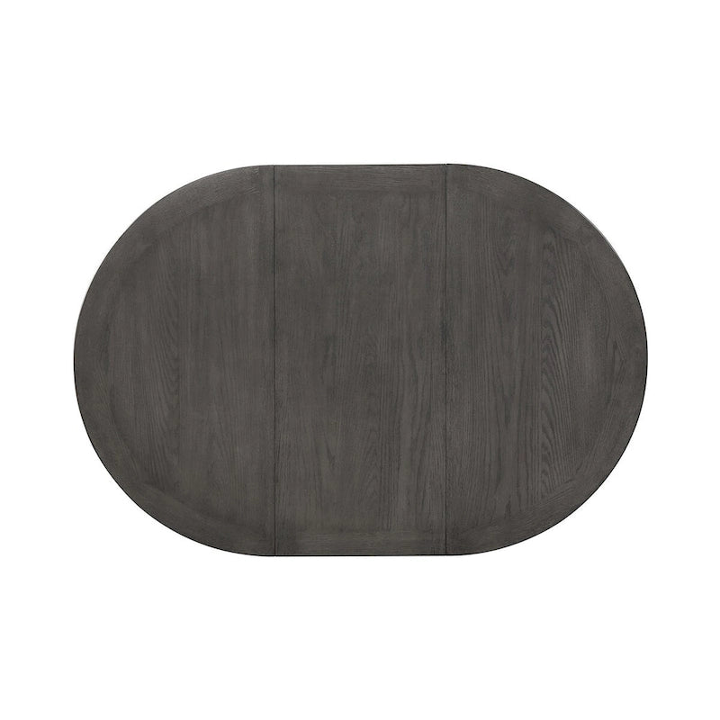 Table à manger en bois gris moyen avec rangement, 4 à 6 places