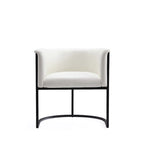 Chaise de salle à manger Mid-Century, assise et dossier en cuir, individuelle – Gris galet / Blanc / Blé / Noir / Havane