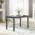 Table à manger rectangulaire en bois gris, 4 places