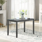 Table à manger rectangulaire en bois gris, 4 places