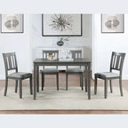 Table à manger rectangulaire en bois gris, 4 places