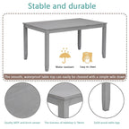 Table à manger rectangulaire en bois gris, 4 places