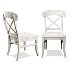 Chaise de salle à manger latérale à dossier croisé X Smoky White, ensemble de 2