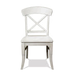 Chaise de salle à manger latérale à dossier croisé X Smoky White, ensemble de 2