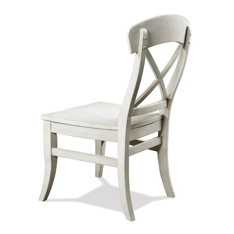 Chaise de salle à manger latérale à dossier croisé X Smoky White, ensemble de 2