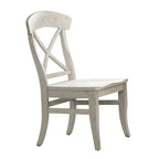 Chaise de salle à manger latérale à dossier croisé X Smoky White, ensemble de 2
