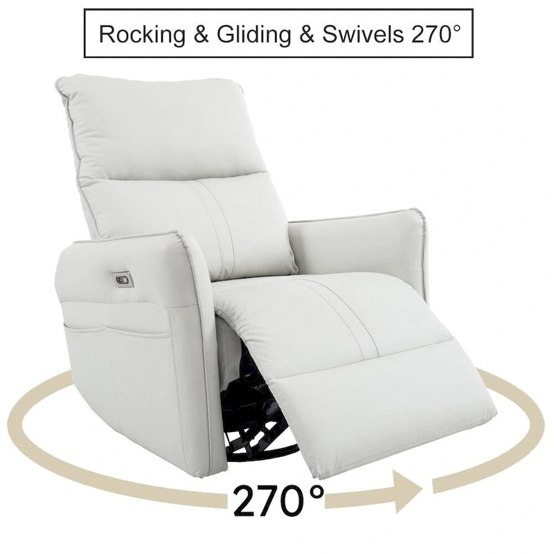 Fauteuil inclinable, pivotant et basculant électrique gris clair, 1 place