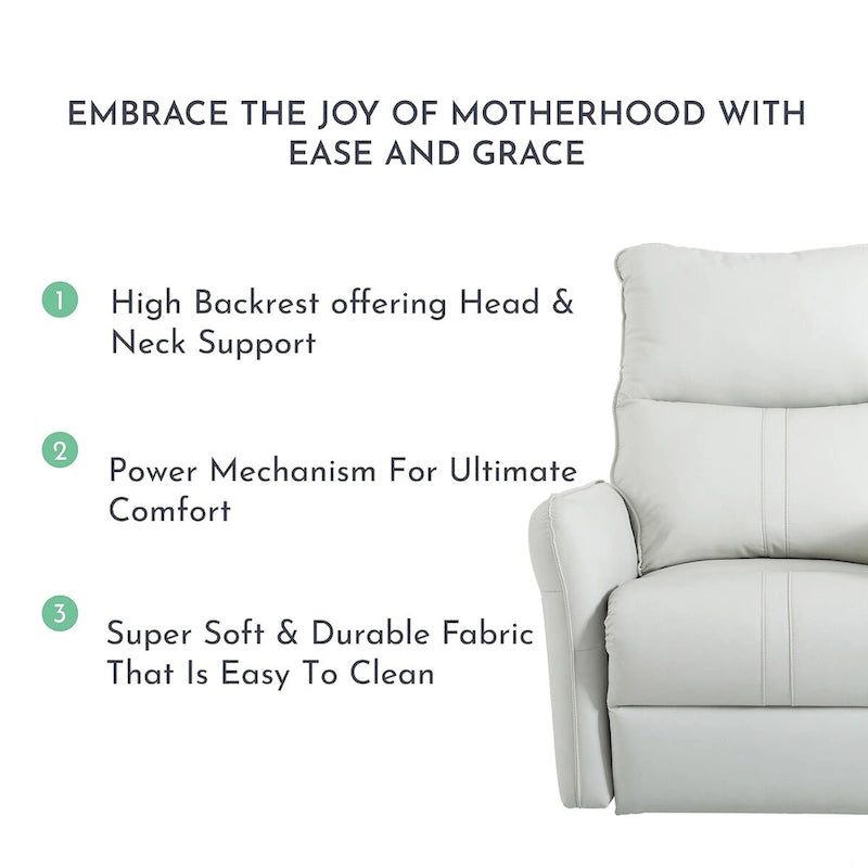 Fauteuil inclinable, pivotant et basculant électrique gris clair, 1 place
