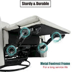 Fauteuil inclinable, pivotant et basculant électrique gris clair, 1 place