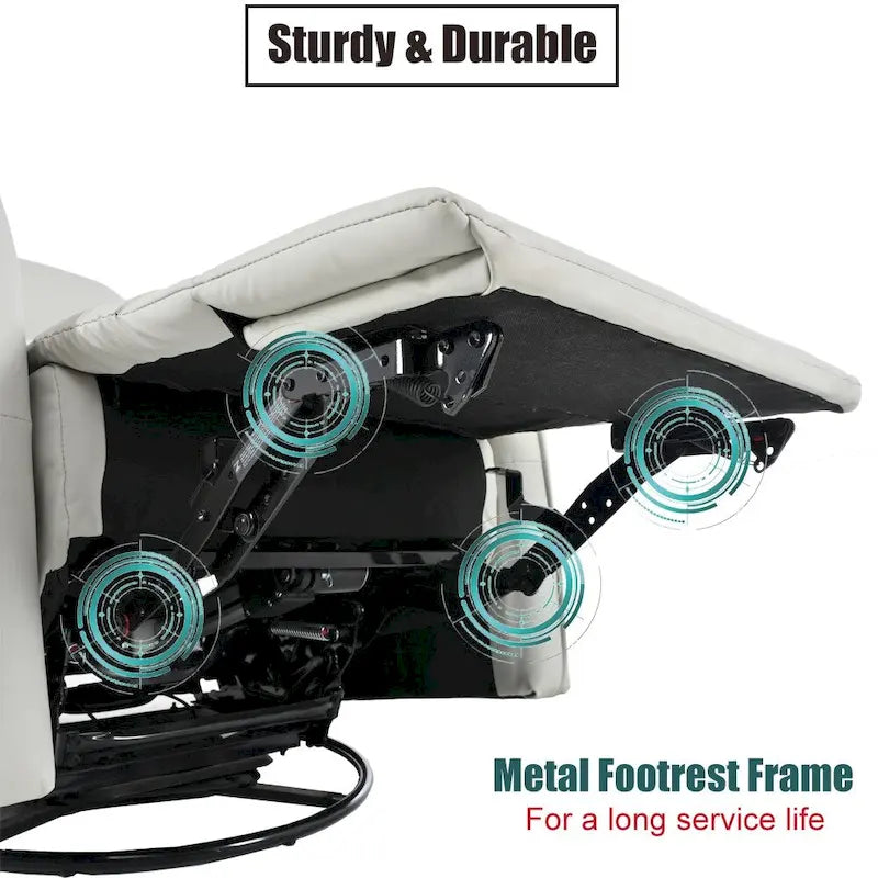 Fauteuil inclinable, pivotant et basculant électrique gris clair, 1 place