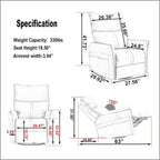 Fauteuil inclinable, pivotant et basculant électrique gris clair, 1 place