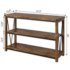 Console rustique à 3 niveaux gris/marron