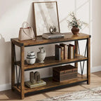 Console rustique à 3 niveaux gris/marron