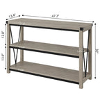 Console rustique à 3 niveaux gris/marron