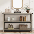 Console rustique à 3 niveaux gris/marron