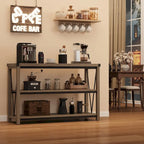 Console rustique à 3 niveaux gris/marron