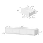 Meuble TV blanc laqué avec éclairage LED — 1 unité