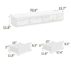 Meuble TV blanc laqué avec éclairage LED — 1 unité