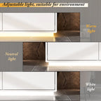 Meuble TV blanc laqué avec éclairage LED — 1 unité