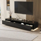 Meuble TV blanc laqué avec éclairage LED — 1 unité