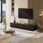 Meuble TV blanc laqué avec éclairage LED — 1 unité