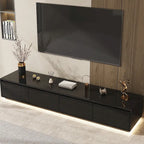 Meuble TV blanc laqué avec éclairage LED — 1 unité