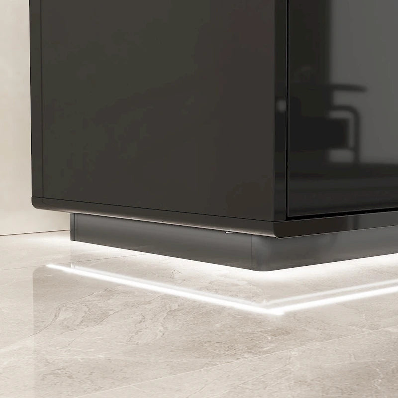 Meuble TV blanc laqué avec éclairage LED — 1 unité
