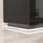 Meuble TV blanc laqué avec éclairage LED — 1 unité